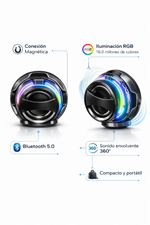 Altavoz Bluetooth Mágnetico + segunda Unidad de REGALO